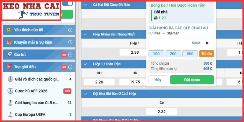 Cách tính lợi nhuận khi đánh kèo