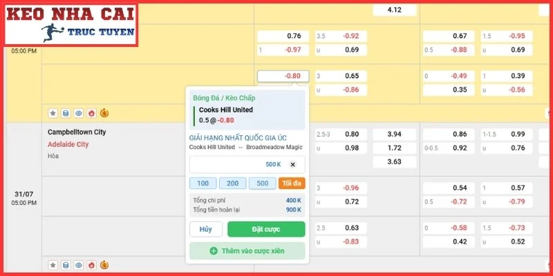 Cách tính tiền chấp đồng banh nửa trái chuẩn xác